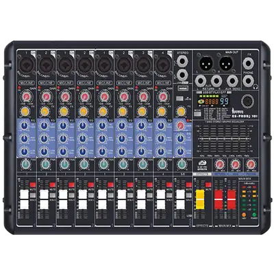 CONSOLA ANALOGA, 10 CANALES, 8 MONO/1 ESTEREO, INTERFAZ USB, BT, MP3