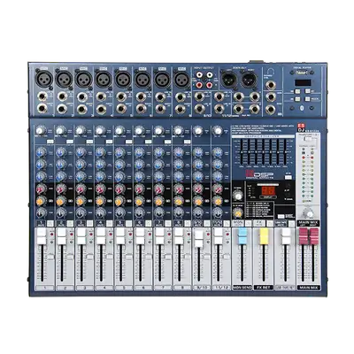 CONSOLA ANALOGA, 12 CANALES, 8 MONO/2 ESTEREO, INTERFAZ USB, BT, MP3
