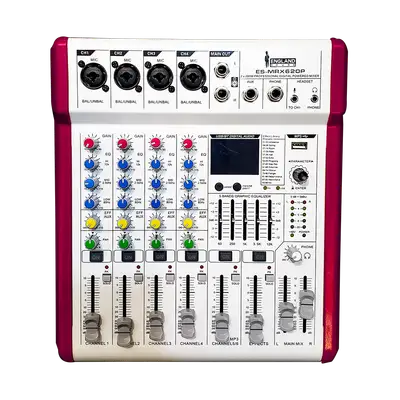 CONSOLA AMPLIFICADA, 6 CANALES, 4 MONO/1 ESTEREO, 2x200W 8 OHM, USB, BT