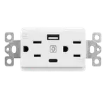 ZIGBEE TOMACORRIENTE SMART DE PARED 2 SERVICIOS 15A CON PUERTO USB A Y USB C - Miniatura 2
