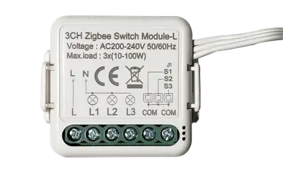 ZIGBEE MICRO MÓDULO SMART SWITCH 3 SERVICIOS SIN NEUTRO