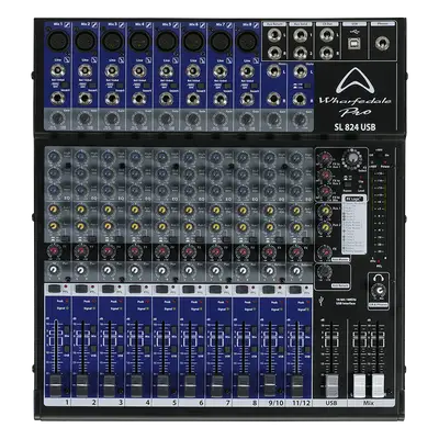 CONSOLA ANALOGA, 12 CANALES, 8 MONO/2 ESTEREO, INTERFAZ USB
