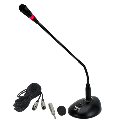 MICROFONO DE CUELLO FLEXIBLE CON INTERRUPTOR, CONECTOR XLR, POWER PHANTOM