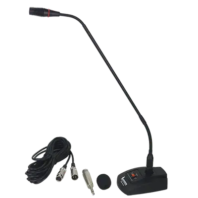 MICROFONO DE CUELLO FLEXIBLE, CON INTERRUPTOR, CONECTOR XLR, POWER PHANTOM