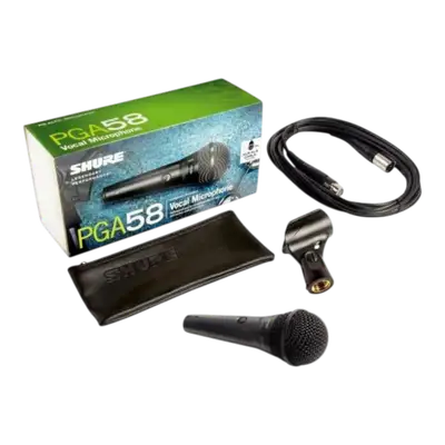 MICROFONO DE MANO METALICO, CON INTERRUPTOR, INCLUYE CABLE XLR A XLR Y SUJETADOR