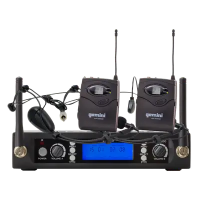 MICROFONO INALAMBRICO UHF MULTIFRECUENCIA 512-537.5 MHZ, 2 CANALES, DE DIADEMA, CARCASA METALICA