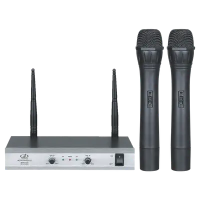 MICROFONO INALAMBRICO VHF, 2 CANALES, DE MANO, FRECUENCIA FIJA