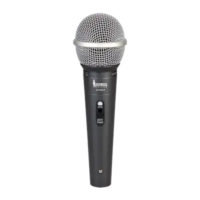 MICROFONO DE MANO METALICO, CON INTERRUPTOR, INCLUYE CABLE XLR A 6.3MM MONOFONICO