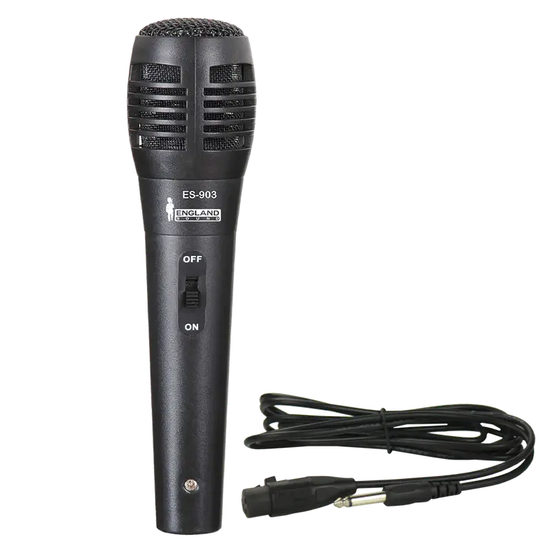 MICROFONO DE MANO PLASTICO, CON INTERRUPTOR, INCLUYE CABLE XLR A 6.3MM MONOFONICO - Imagen 1