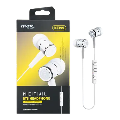 AUDIFONOS ESTEREO METALICO IN-EAR CON MICROFONO, CONTROL DE VOLUMEN, BLUETOOTH