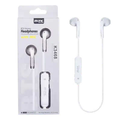 AUDIFONOS ESTEREO METALICO IN-EAR CON MICROFONO, CONTROL DE VOLUMEN, BLUETOOTH