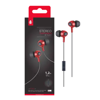AUDIFONOS ESTEREO IN-EAR CON MICROFONO, CONECTOR 3.5MM