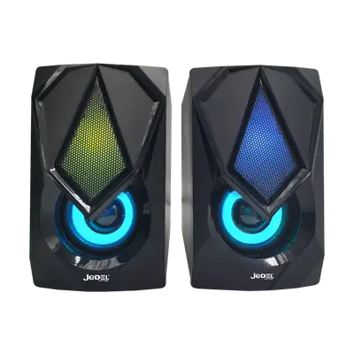 PARLANTES PARA PC CON LUCES RGB, 2X3W, CONTROL DE VOLUMEN, CONECTOR 3.5MM