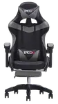 SILLA GAMING AJUSTABLE Y RECLINABLE CON COJIN VIBRADOR COLOR GRIS - Miniatura 1