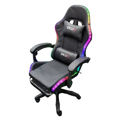 SILLA GAMING AJUSTABLE Y RECLINABLE CON REPOSAPIES Y COJIN