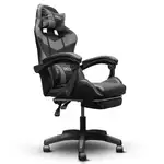 SILLA GAMING AJUSTABLE Y RECLINABLE CON COJIN VIBRADOR COLOR GRIS - Miniatura 4
