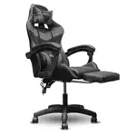 SILLA GAMING AJUSTABLE Y RECLINABLE CON COJIN VIBRADOR COLOR GRIS - Miniatura 5
