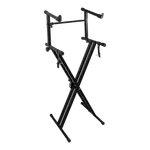 SOPORTE DE PISO PARA TECLADO DOBLE CON SEGUNDO NIVEL,  ALTURA 32-126CM - Miniatura 2