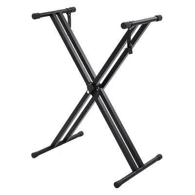 SOPORTE DE PISO PARA TECLADO DOBLE, ALTURA 32-96CM