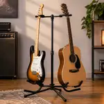 SOPORTE DE PISO BASE TRIPODE PARA GUITARRA DOBLE, ALTURA 60-80CM - Miniatura 2