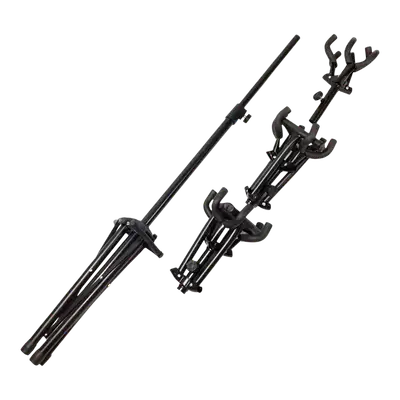 SOPORTE DE PISO BASE TRIPODE PARA 6 GUITARRAS Y 3 UKELELES O VIOLINES, ALTURA 88-180CM