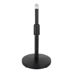 SOPORTE DE MESA BASE REDONDA NEGRO PARA MICROFONO, ALTURA 26-40CM - Miniatura 1