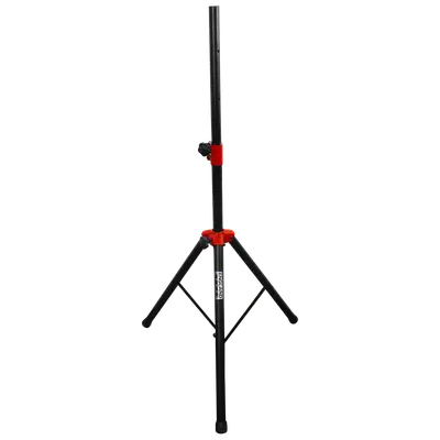 SOPORTE DE PISO BASE TRIPODE PARA CAJAS ACUSTICAS, ALTURA 110-187CM, CAPACIDAD DE CARGA 60KG METAL DE COLOR ROJO