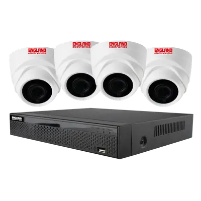 KIT DE CAMARAS DE SEGURIDAD CCTV, 4 DOMO, 10 CANALES + 4 CANALES IP, 720P HD, HDMI, VGA
