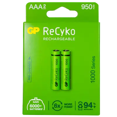 AAA, RECYKO 950MAH NIMH, BLISTER X 2PCS
