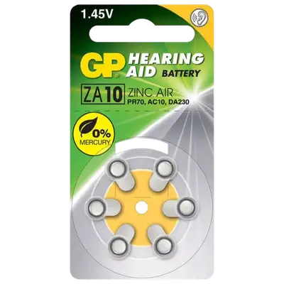 PILAS DE ZINC-AIR PARA APARATOS AUDITIVOS, 1.45V, BLISTER X 6PCS