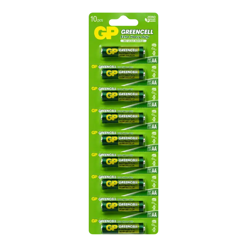 AA, 1.5V, GREENCELL (CLORURO DE ZINC), BLISTER X 10PCS - Imagen 1