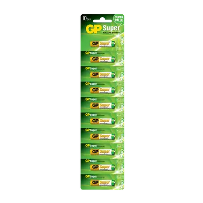AAA, 1.5V, SUPER ALCALINA, BLISTER X10PCS