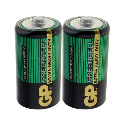 C, 1.5V, GREENCELL (CLORURO DE ZINC), CELOFAN X 2 PCS