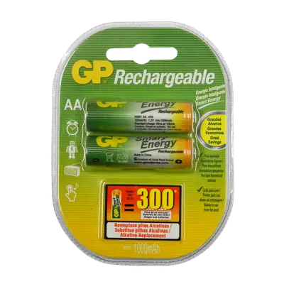 AA, 1000MAH NIMH, BLISTER X 2PCS