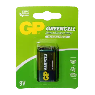9V, GREENCELL (CLORURO DE ZINC), BLISTER X 1PCS