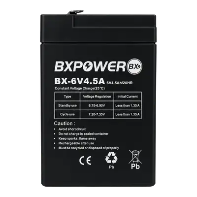 BATERIA SECA RECARGABLE 6V-4.5AH, ACIDO-PLOMO,