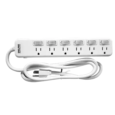 REGLETA 6 TOMAS, 15A, LONGITUD DE CABLE 1.5 MTS, COLOR BLANCO