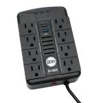 REGULADOR DE VOLTAJE AUTOMATICO, 250 WATTS, 8 TOMAS, 2 PUERTOS RJ45, 2 PUERTOS USB - Miniatura 1
