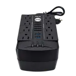 REGULADOR DE VOLTAJE AUTOMATICO, 250 WATTS, 8 TOMAS, 2 PUERTOS RJ45, 2 PUERTOS USB - Miniatura 5