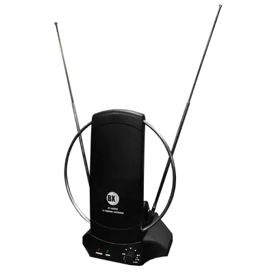 ANTENA CON BOOSTER, PUNTA METALICA, VHF-UHF, 3 WATTS, 750 OHM