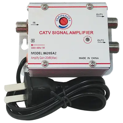 SPLITTER AMPLIFICADOR DE SEÑAL 2 VIAS, 20DB