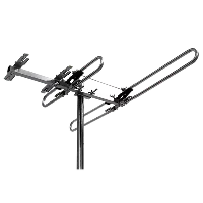 ANTENA PARA EXTERIOR, MULTICANAL VHF-UHF, ALCANCE 50-80KM, 4 ELEMENTOS