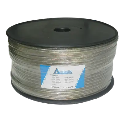 CABLE TRANSPARENTE PARA PARLANTE, CALIBRE 18, 152.5 MTS, CCA