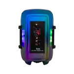 CAJA AMPLIFICADA CON BATERIA 8 PULG., 35.000W PMOP, REPRODUCTOR ANALOGICO DIGITAL , ENTRADA MIC 1/4, 3.5MM , EFECTO ECO, BASS & TREBLE, CASCARA NEGRA TRANSPARENTE CON LUZ RGB, INCLUYE UN MICROFONO - Miniatura 3