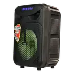 CAJA AMPL. CON BATERIA 2X6 PULG., 55.000W PMOP, REPRODUCTOR ANALOGICO DIGITAL, ENTRAJA JACK 1/4, 3.5MM, BASS & TREBLE, LUZ LED RGB, INCLUYE UN MICROFONO - Miniatura 7