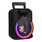 CAJA AMPLIFICADA CON BATERIA 6.5 PULG., 20.000W PMOP, REPRODUCTOR ANALOGICO DIGITAL, ENTRADA MIC 1/4, 3.5MM , EFECTO ECO, LUZ LED RGB, INCLUYE UN MICROFONO - Miniatura 5
