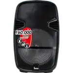 CAJA AMPLIFICADA CON BATERIA 15 PULG., 160.000W PMOP, REPRODUCTOR ANALOGICO DIGITAL, ENTRAJA JACK 1/4, 3.5MM, BASS & TREBLE, LUZ LED RGB, INCLUYE UN MICROFONO Y PEDESTAL - Miniatura 5