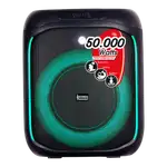 CAJA AMPL. CON BATERIA 6.5 PULG., 50.000W PMOP, REPRODUCTOR ANALOGICO DIGITAL, ENTRAJA JACK 1/4, 3.5MM, BASS & TREBLE, LUZ LED RGB, INCLUYE UN MICROFONO - Miniatura 1