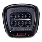 CAJA AMPL. CON BATERIA 2X10 PULG., 150.000 PMOP REPRODUCTOR ANALOGICO DIGITAL,ENTRAJA JACK 1/4, 3.5MM, BASS & TREBLE, LUZ LED RGB, INCLUYE UN MICROFONO - Miniatura 2
