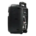 CAJA AMPLIFICADA CON BATERIA 8 PULG., 80.000W PMOP, ENTRAJA JACK 1/4, 3.5MM, EFECTO ECO, BASS TREBLE, LUZ LED RGB, INCLUYE UN MICROFONO VHF - Miniatura 6